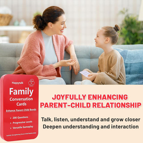 Conversation Cards for Kids - 200 Engaging Questions in Family Conversation Cards to Strengthen Parent-Child Relationships, Perfect Conversation S...