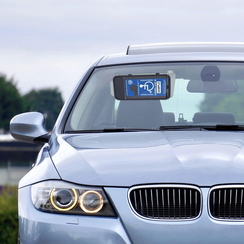 Handicap Placard Holder for Auto, Wisdompro Disabled Parking Permit Sign Protector for Car Sun Visor with Note Paper Slot, Pen Holder and Elastic ...