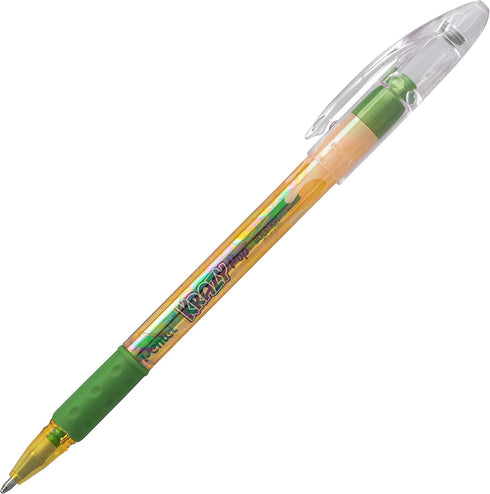 Pentel Krazy POP Beauty Beauty Iridescent Gel Pen, (1.0mm) Bold Line, Yellow & Metallic Green Ink, Box of 12 (K91-DDG)...