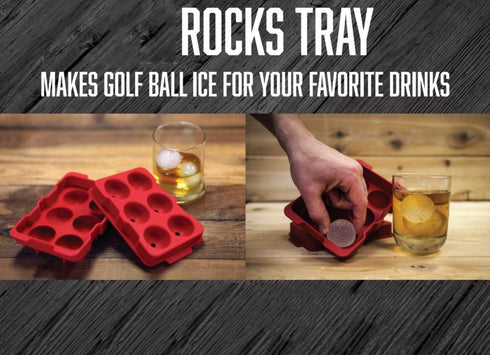 R|R Rocks - 6 Ball Tray - R|R Rocks - Golf Ball Ice Maker, Red, 6.75" x 4.5" x 2"...