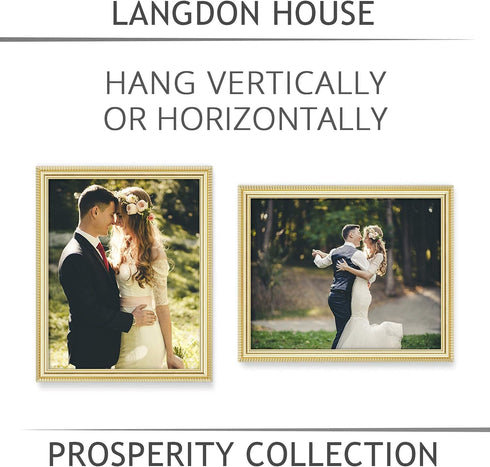 Langdon House 8x10 Picture Frames (Gold, 6 Pack), Contemporary Frame Set, Wall Mount or Table Top, Prosperity Collection...