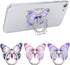 3PCS Phone Ring Holder, Butterfly Painted Pattern Metal Stand 360° Rotation Phone Finger Ring Stand, Cell Phone Finger Kickstand Grip Compatible w...