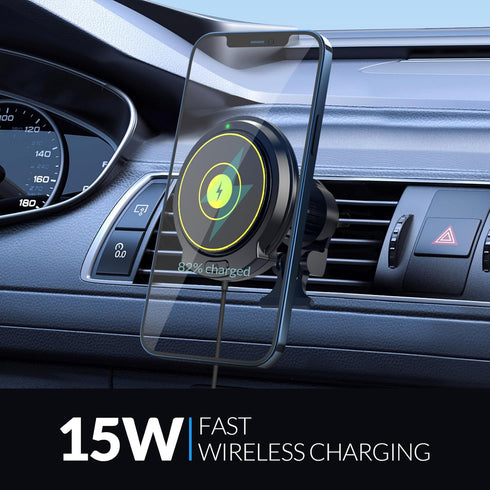 for MagSafe Car Mount Charger, 15W iPhone Magnetic Wireless Car Charger Mount, Compatible with MagSafe Car Charger, Car Phone Holder Fit iPhone 15...