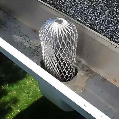4 Pcs Gutter Downspout Guards 3.5 Inch Aluminum Leaf Filter Strainer Expandable Gutter Downspout Protector for Preventing Blockage Leaves Debris...