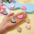 Beadthoven 8pcs Heart Silicone Focal Beads for Pens 4 Colors Heart Shaped Rubber Beads Flower Printed Loose Beads Spacers for Jewelry Making Keych...
