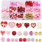 SUNNYCLUE 1 Box Valentine's Day Beads Heart Shaped Love Beads 8mm Round Red Pink Acrylic Beads Rhinestone Bead Bulk Spacer Beads Beading Kit Valen...