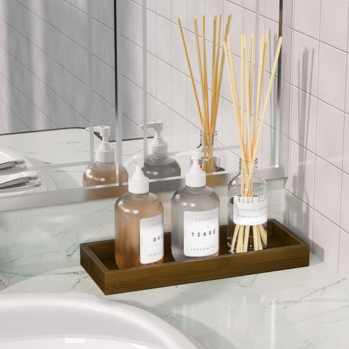 ZHWS Bathroom Tray for Soap Dispenser, Vanity Tray for Perfume, Jewelry, Candle, Makeup, Decorative Tray, Kitchen Tray Counter Organizer for Toile...