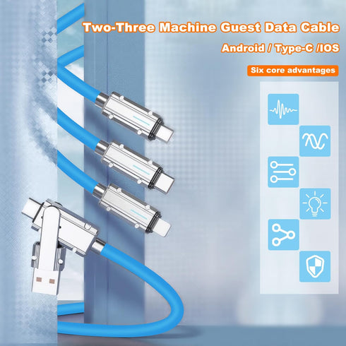 120W Multi-Charger Data Cable, Fast Charging + Data Synchronization, Long Lasting and Durable Without Breaking, Compatible with Most Mobile Phones...