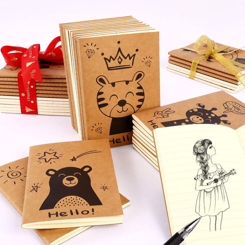 12 Pack Cute Animals Mini Notebooks for Kids Party Favors, A6 Small Notebooks for Girls Teens, Notebook Bulk for Class Prizes Bag Stuffer, Little ...