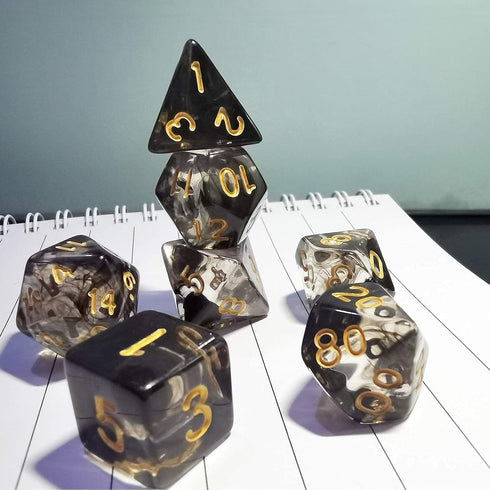 DND Dice Set 2 Pack Polyhedral D&D Dice Gorgeous Dice for Dungeons and Dragons Dice Goblin DND Role Playing Games and Table Games Gifts - Black an...