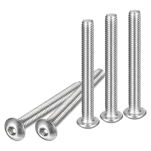 M4-0.7x35mm Button Head Socket Cap Screws - 50Pack - Good for Machine - 304 Stainless Steel 18/8 - Hex Drive Full Thread Fasteners...