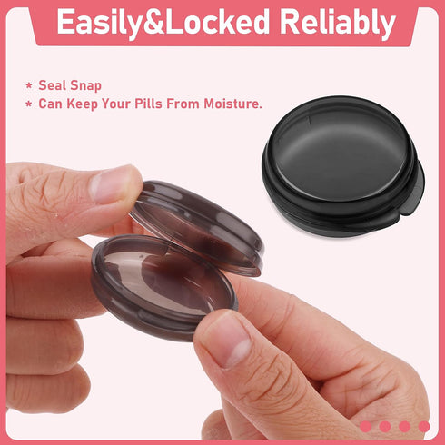 4PCS Portable Medicine Pills Case Small Pill Box Cute Medicine Case Compact Portable Pocket Purse Storage Container Earplug Bag Round Holder Bottl...