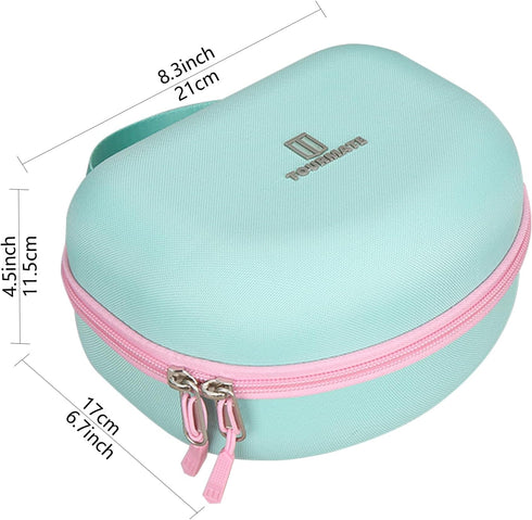 Hard Travel Case for Riwbox CT-7 CT-7S / iClever HS01 / FosPower Cat Ear LED Light Kids Wireless Headphones, Protective Carrying Storage Bag (Pink...