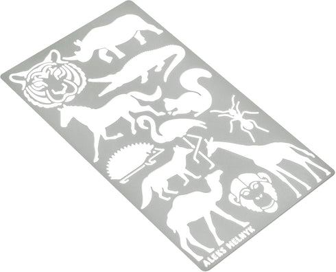 Aleks Melnyk No.43 Metal Stencils, Small Animals, Woodland, Pets, Cat, Dog, Fox, Lizard, Sea Ocean Animals, Kit 3 PCS, Templates for Wood Burning,...