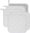 100% Cotton Kitchen Everyday Basic Terry Pot Holder Heat Resistant Coaster Potholder for Cooking and Baking Set of 5 White...
