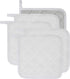 100% Cotton Kitchen Everyday Basic Terry Pot Holder Heat Resistant Coaster Potholder for Cooking and Baking Set of 5 White...