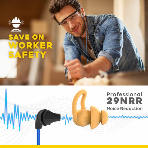 MIPEACE Ear Plug Headphones for Work, Custom-fit Work Earbuds Earphones-Safety Headphones for Construction Industrial...
