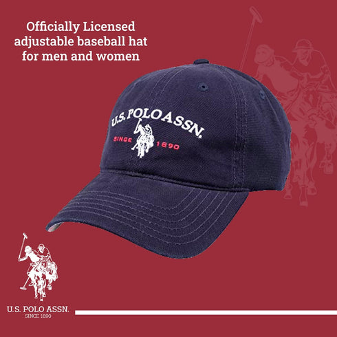 Concept One U.s Polo Assn. Embroidered Pony Horse Logo Since 1890 Adjustable Cotton Baseball Hat with Curved Brim...