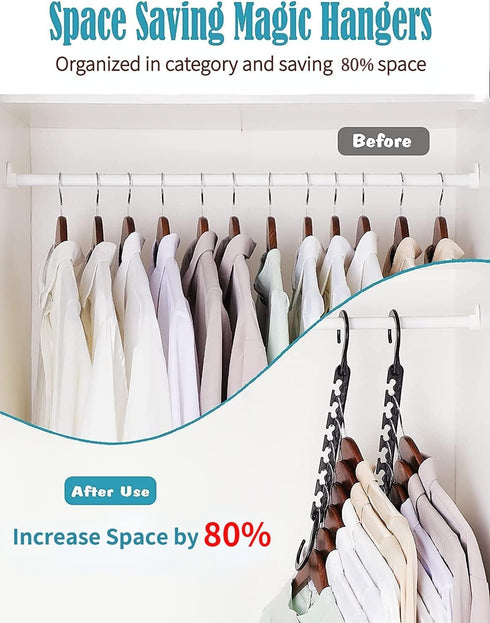 Smartor Hangers Space Saving - Plastic, 10 Pack Magic Hangers, Closet Organizers and Storage for Clothes Organizer, Hanger Organizer, Closet Hange...