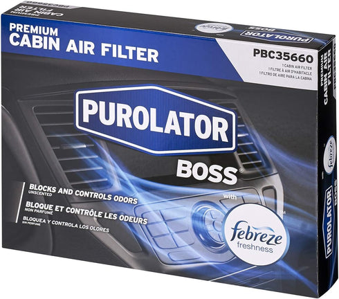 Purolator PBC35660 PurolatorBOSS Premium Cabin Air Filter with Febreze Freshness fits Select Kia and Hyundai...