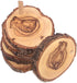 Holy Land Market Hand Carved Olive Wood Coaster Set of 5 Plus Base - Natural Wooden Coasters, 3.5 Inches Each...