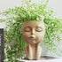 Planters for Indoor Plants Cute Lady Bubble Blowing Head Planter Resin Face Planters Flower Pot with Drainage Hole (Brown)...