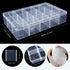 Benbilry 2 Pack 15 Grids Clear Storage Containers Plastic Organizer Box Craft Storage Boxes with Adjustable Dividers for Beads Organizer Art DIY F...