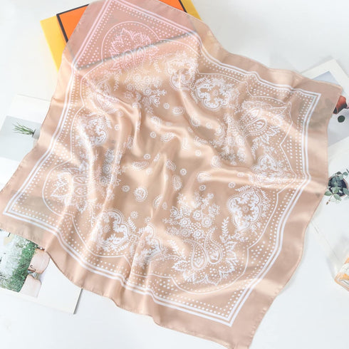 27.5”Silk Feeling Scarf Medium Square Head Scarves - 3PCS Satin Head Scarf Hair Wrap Neck Scarf for Women...