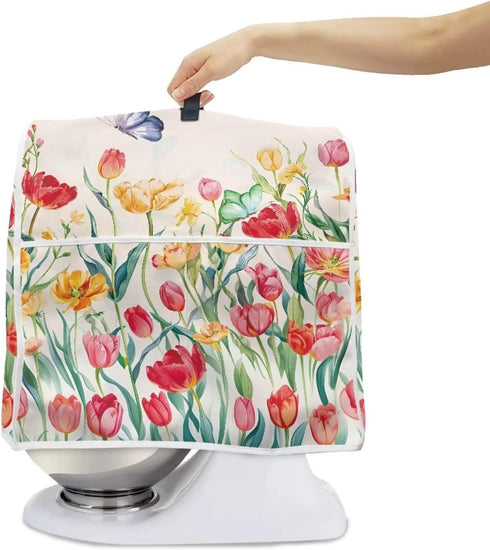 Floral Stand Mixer Cover for Kitchen Aid Mixers Accessories, Mixer Cover for Stand Mixer with Pockets, Suitable for Kitchen Mixer Cover...