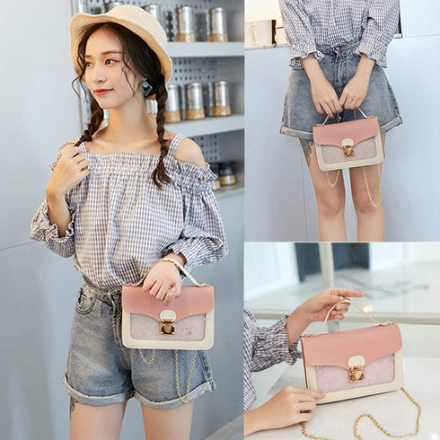 Small Crossbody Purse for Women Chain Shoulder Handbag Mini Cute Cross Body Bag with Detachable Chain Strap...