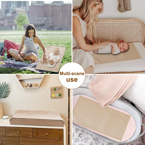 Owlowla Baby Diaper Changing Pad Portable Changing Mat Travel Changing Pad Liner for Baby and Small Toddler(Beige&Brush Strokes)...