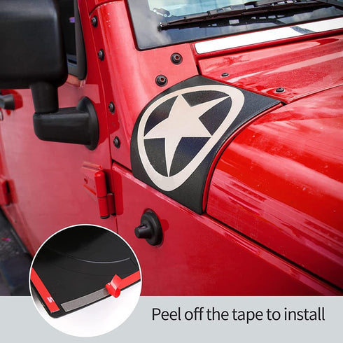 JeCar Cowl Body Armor Cowl Cover Side Guards for 2007-2017 Jeep Wrangler JK & Unlimited - Pair (White)...