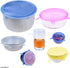 Silicone Stretch Lids - Set of 6 - Stretchable Airtight and Leak Proof Seals - Keeps Your Food Fresh - Reusable Covers for Bowls, Pots, Pans, etc....