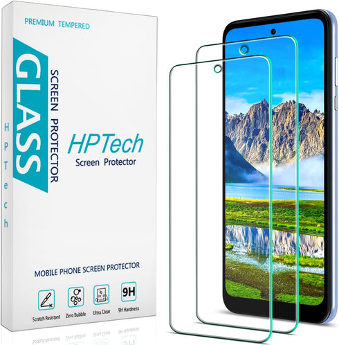 HPTech (2 Pack) Screen Protector Designed for Motorola Moto G Power 2022 Tempered Glass, 9H Hardness, Anti Scratch, Bubble Free, Easy to Install...