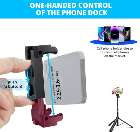 BZE 62 inches Extendable Selfie Stick Tripod with Wireless Remote & Phone Holder, Portable Aluminum Alloy 3 in 1 Stand for Group Photos, Vlogging ...