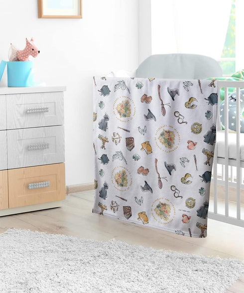Harry Potter Lightweight Baby Blanket, 30"X40", Whimsical Icons Unisex for Infants Girls & Boys...