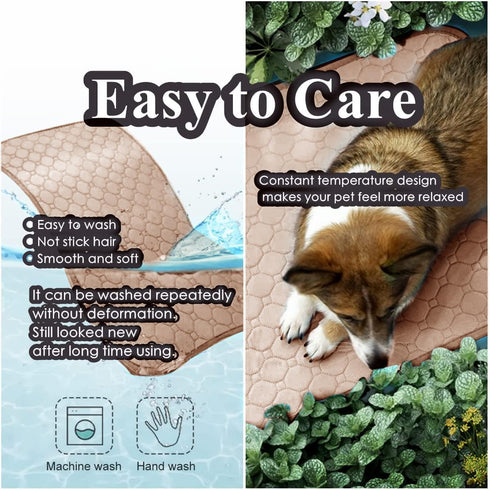 Dog Cooling Mat, Pet Cooling Mat for Dogs Cooling Blanket for Dogs Dog Cooling Pad for Kennels, Crates, Cars, Indoor & Outdoor Ice Silk Cooling Ma...