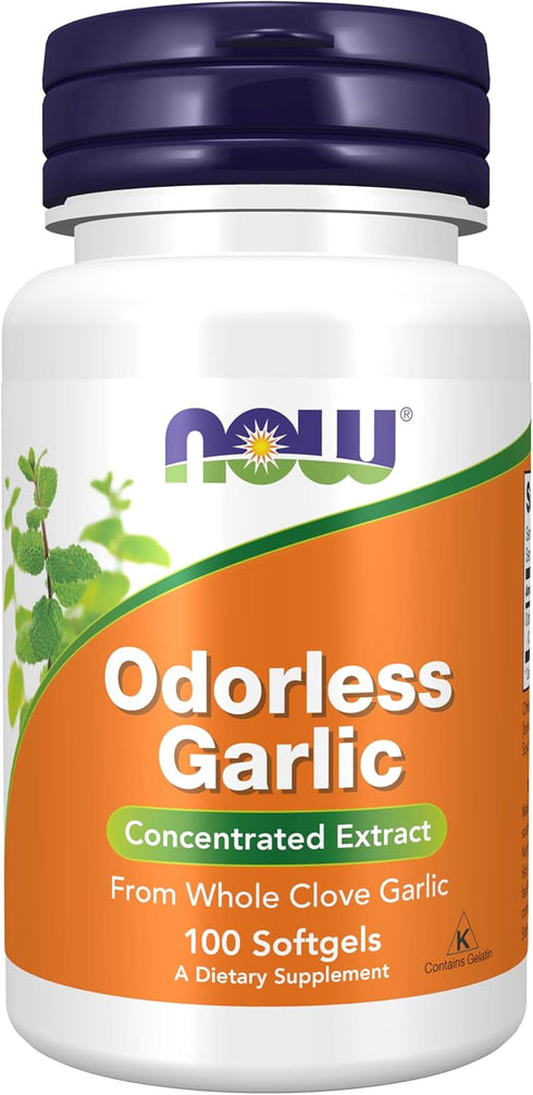 NOW Supplements, Odorless Garlic (Allium sativum), Concentrated Extract, 100 Softgels...