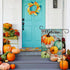 Welcome Fall Thanksgiving Teal blue Pumpkin Nautical Home Decorative Garden Flag, Autumn Yard Lawn Coastal Ocean Outside Decor, Beach Farmhouse Ou...