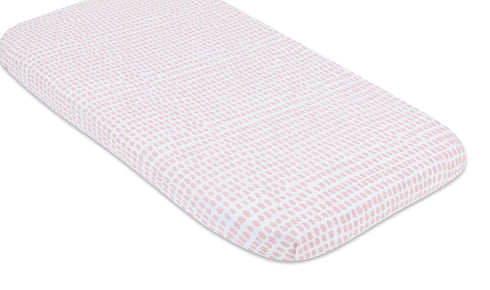 Ely's & Co. Patent Pending Waterproof Bassinet Sheet, No Need for Bassinet Mattress Pad Cover, 2 Pack Mauve Pink Splash & Stripes,for Baby Girl 32...