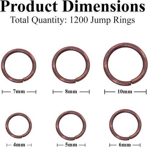 Mandala Crafts Small Jump Rings for Jewelry Making – Metal Jump Rings for Crafts – Jump Ring Jewelry O Rings Antique Copper Jump Ring Kit 4mm 5mm ...