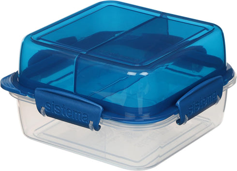 Sistema 1.24L Lunch Stack Square to Go Assorted Colours, Polypropylene, 1.24 Litre...