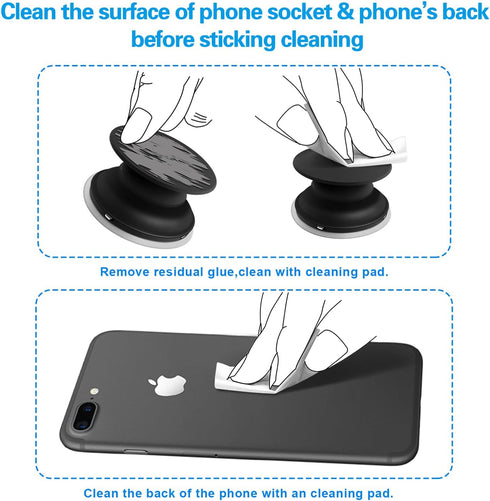 volport 8 Pack Sticky Adhesive Replacement for Socket Stand, 1.4 Inch Pops 3M Circle Heat Resistant Double Sided Clear White High Bond Tape Extra ...