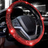 Valleycomfy Steering Wheel Cover for Women Bling Bling Crystal Diamond Sparkling Car SUV Wheel Protector Universal Fit 15 Inch (Black with Red Dia...
