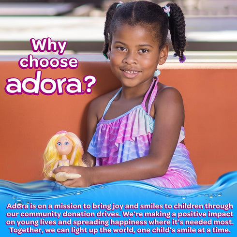 ADORA Water Wonder Mermaid Dolls with Color-Changing Tail in Cold Water, 7" Toy Baby Doll with Movable Waist, Birthday Gift for Ages 1+ - Sandy...