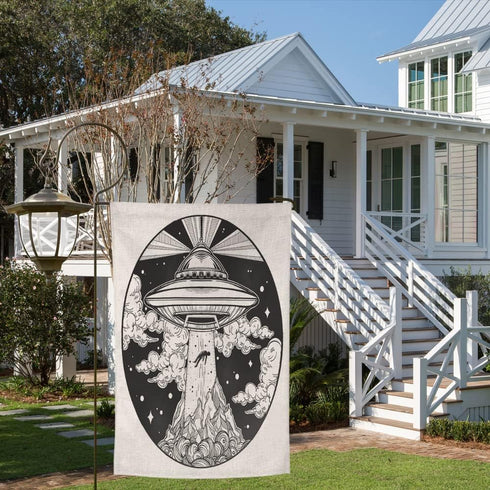 Garden Flag Alien UFO Small Yard Flag 12X18 Inch Fade Resistant Double Sided Vertical Great For Holiday Outdoor Decoration I Want To Leave Spacesh...