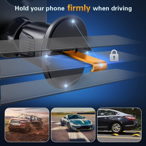 pop-tech Car Vent Phone Mount for Socket Grip, Air Vent Clip Phone Holder Compatible with Magsafe Wallet Black & iPhone Samsung Card Holder, Cell ...