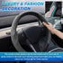 Custom-Fit for Tesla Steering Wheel Cover, Tesla Model Y / 3 Suede Steering Wheel Cover, Non-Slip, Breathable, Durable, Tesla Model Y / 3 Accessor...
