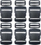 6 Set 2 Inch Flat Dual Adjustable Plastic Quick Side Release Plastic Buckles and Tri-glide Slides for Luggage Straps Pet Collar Backpack Repairing...