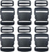 6 Set 2 Inch Flat Dual Adjustable Plastic Quick Side Release Plastic Buckles and Tri-glide Slides for Luggage Straps Pet Collar Backpack Repairing...